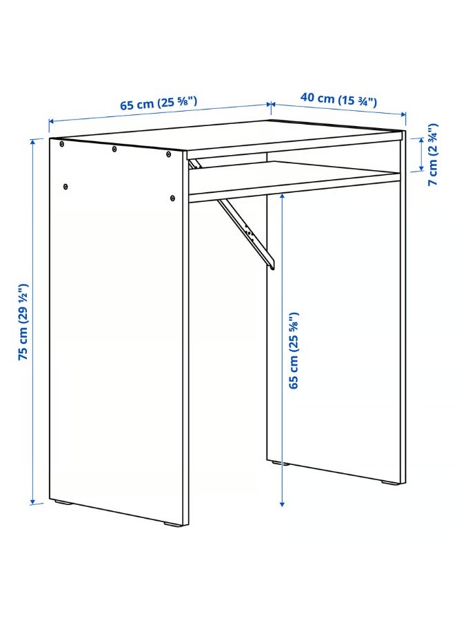 Selecto Hub Study Desk with Storage Shelf 65 × 40 cm, Compact Writing Table, Space-Saving Small Computer Desk for Home Office, White - Image 3