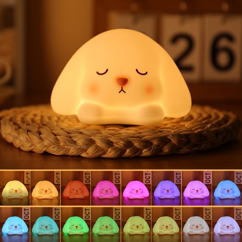 Tremdwoto Bunny Night Light for Kids - 16 Color Changing, Rechargeable Dimmable Nursery Lamp with 1/3 H Timer, Cute Animal Night Light for Baby Boys Girls, Kawaii Room Decor Gift - Image 2