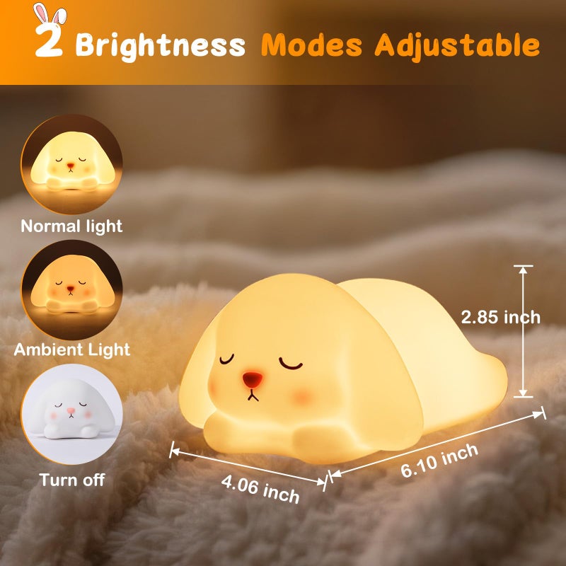 Tremdwoto Bunny Night Light for Kids - 16 Color Changing, Rechargeable Dimmable Nursery Lamp with 1/3 H Timer, Cute Animal Night Light for Baby Boys Girls, Kawaii Room Decor Gift - Image 4