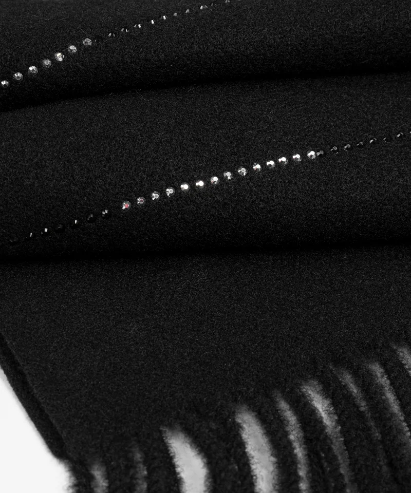 Ipekyol Rhinestone Embelllished Fringed shawl