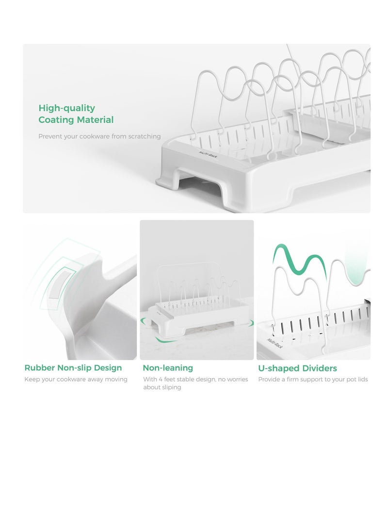 Excefore Expandable Pot Lid Organizer, Pot and Pan Organizer under Cabinet, with 10 Adjustable Dividers, No Drips Kitchen Cabinet Organizer for Cutting Board, Bakeware, Cookware - Image 4