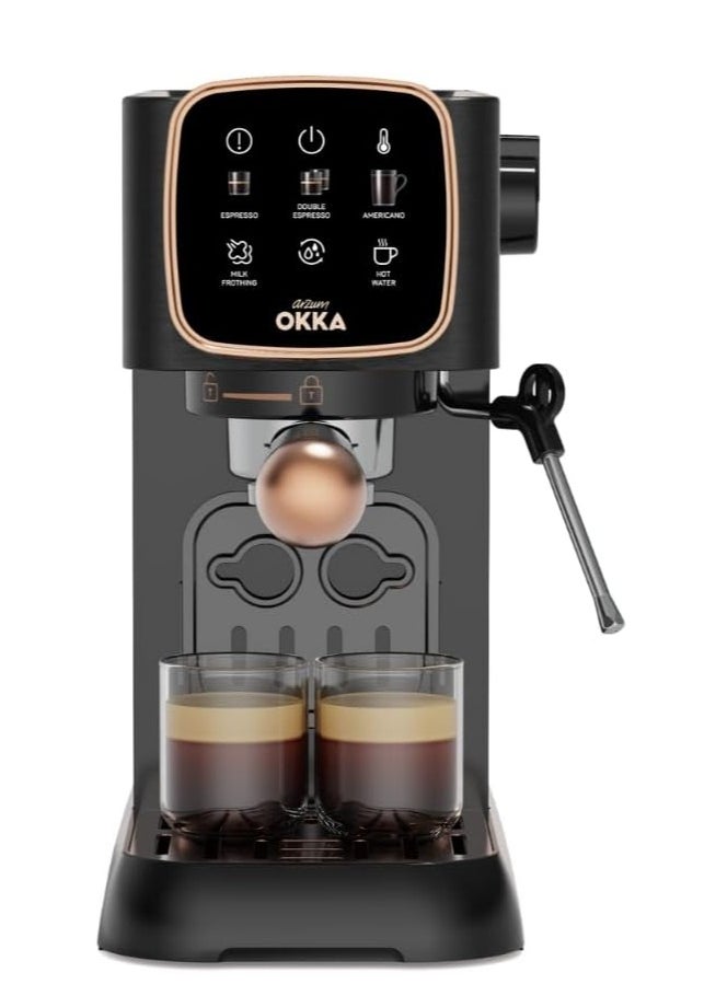 arzum okka Solo Espresso Machine Semi Automatic 1628 Watt Pressure15 bar  Capacity: 1.1L liters OK0034-0400 Black/copper  - Image 1