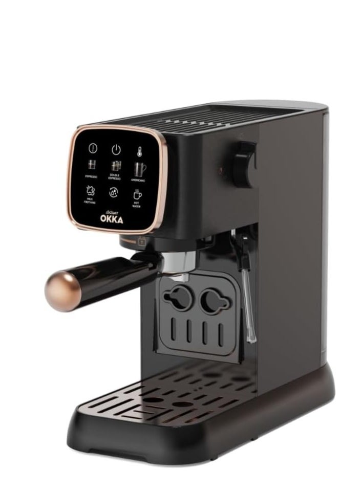 arzum okka Solo Espresso Machine Semi Automatic 1628 Watt Pressure15 bar  Capacity: 1.1L liters OK0034-0400 Black/copper  - Image 4