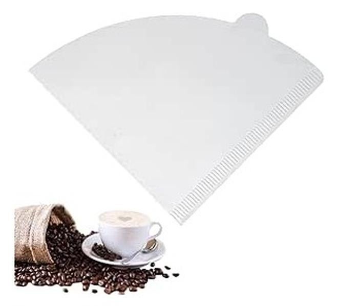 سبيس شوب ورق فلتر قهوة فلاتر مخروطية طبيعية غير مبيضة للاستعمال مرة واحدة، ورق فلتر قهوة بالتنقيط 1-4 اكواب لمنقط القهوة وماكينة تحضير القهوة 100 قطعة - Image 1