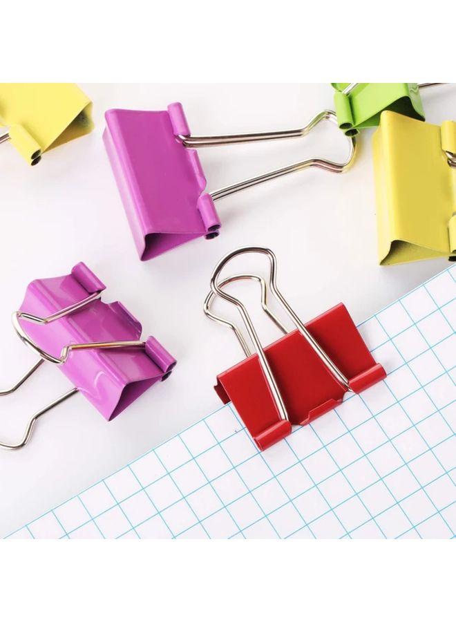 24 Pcs Medium Colored Binder Clips Office Paper Clamps - Image 4