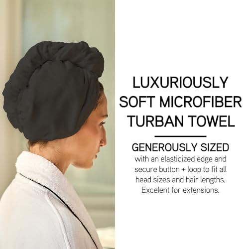 ILES FORMULA Hair Turban Towel – Ultra-Soft Microfiber Hair Towel Wrap for Fast Drying, Frizz Control & Breakage Protection – Large, Lightweight Hair Wrap for Short, Long & Curly – Grey - Image 3
