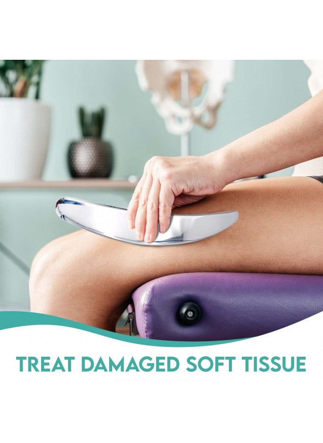 COZLOW COZLOW 3-in-1 Muscle Scraper Tool Set - Skin Scraping Massage Tools for IASTM Therapy - Deep Tissue Gua Sha for Soft Tissue Mobilization, Fascia & Myofascial Release - Stainless Steel Metal Blades  - Image 2
