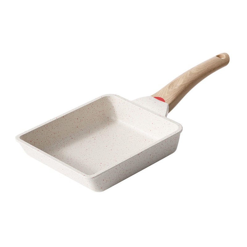 SLONUVLND Tamagoyaki Pan,Japanese Omelette Pan,White Tamagoyaki Egg Pan, Non Stick Rectangle Pan,Small Frying Pan 6 X 7 Inch - Image 1