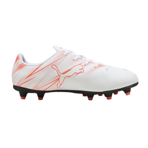 PUMA, Unisex-Child, ATTACANTO Firm, Artificial Ground Soccer Cleats, PUMA White-Glowing Red, Big Kid 6.5 - Image 4