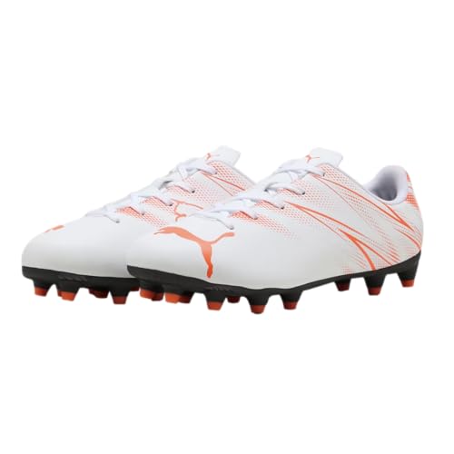 PUMA, Unisex-Child, ATTACANTO Firm, Artificial Ground Soccer Cleats, PUMA White-Glowing Red, Big Kid 6.5 - Image 3