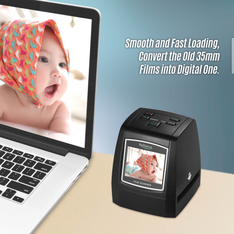 Film Slide Scanner: 2.4 TFT Color LCD Display, Lightweight Compact Design - Built-in 22MP Image Enhancement, High Speed Conversion for Film Digitization, Travel & Home Use - Image 2