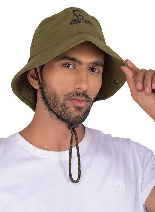 GREENLANDS Olive Convex Hat | 100% Made in India | Unisex Fashion Headwear for All-Day Comfort & Fashion - Image 3