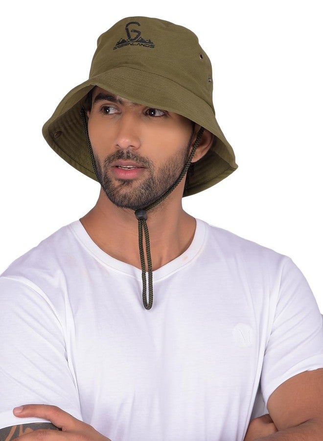 GREENLANDS Olive Convex Hat | 100% Made in India | Unisex Fashion Headwear for All-Day Comfort & Fashion - Image 1