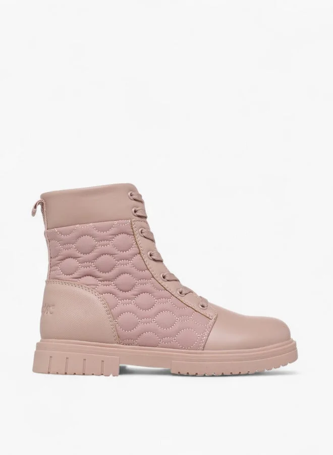 Lee Cooper Girls' Quilted High Cut Boots with Zip Closure
