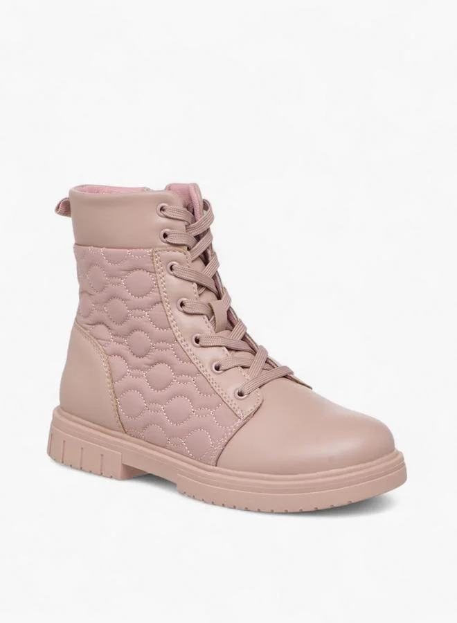 Lee Cooper Girls' Quilted High Cut Boots With Zip Closure