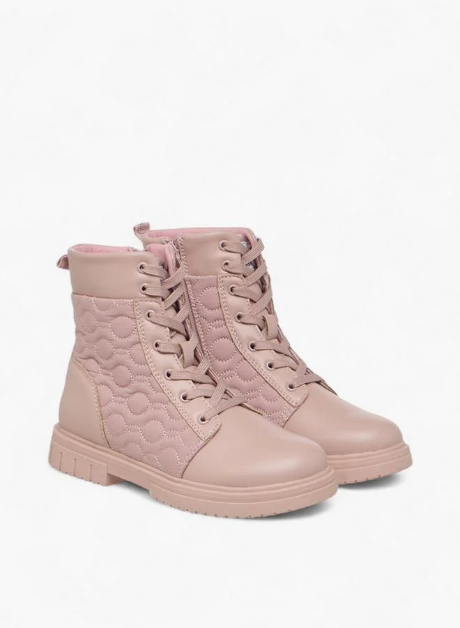 Lee Cooper Girls' Quilted High Cut Boots With Zip Closure