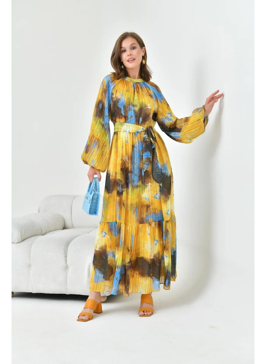 Garmi Women's Patterned Dress Yellow
