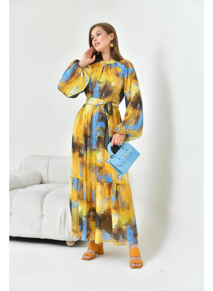 Garmi Women's Patterned Dress Yellow