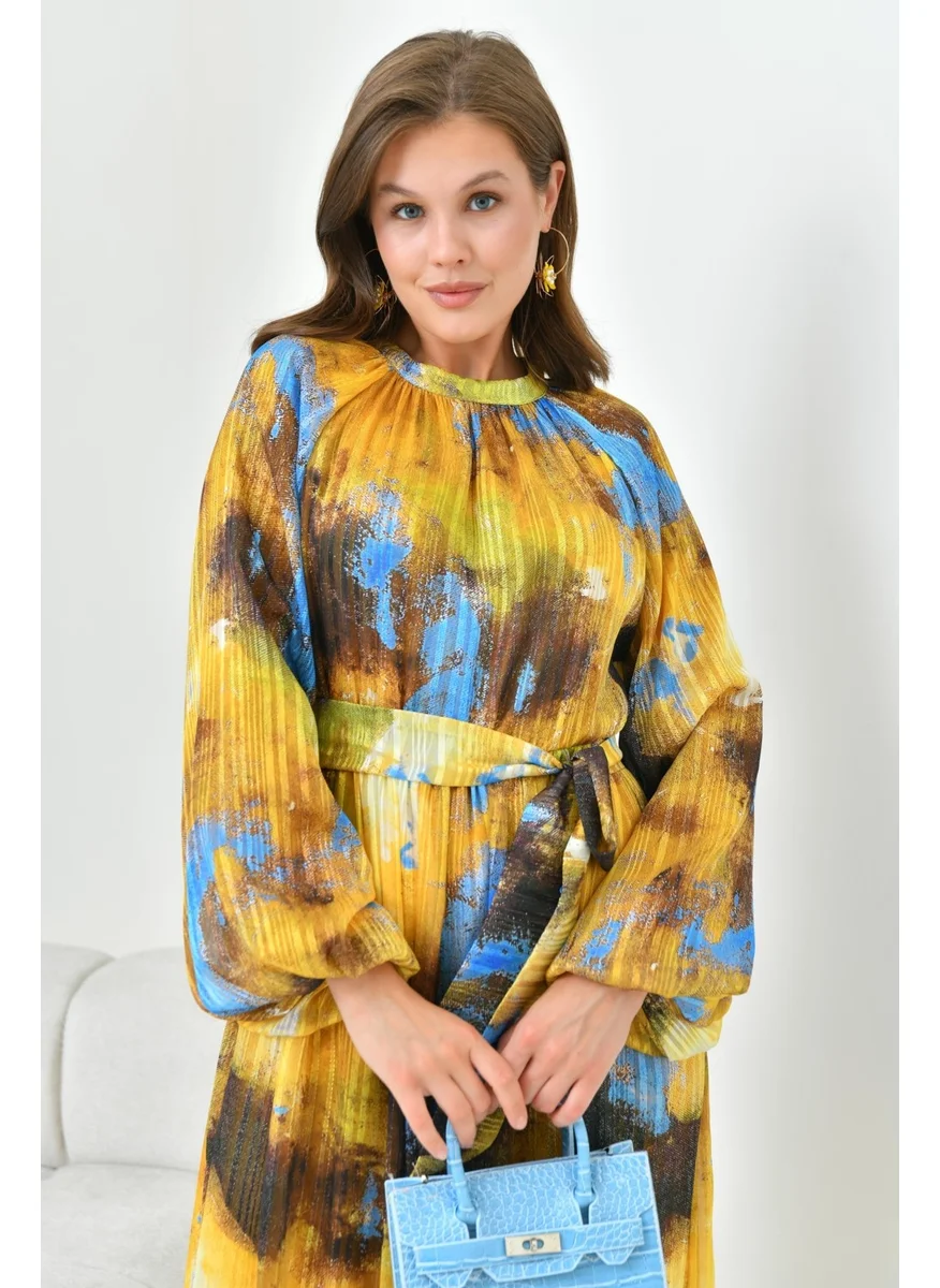 Garmi Women's Patterned Dress Yellow