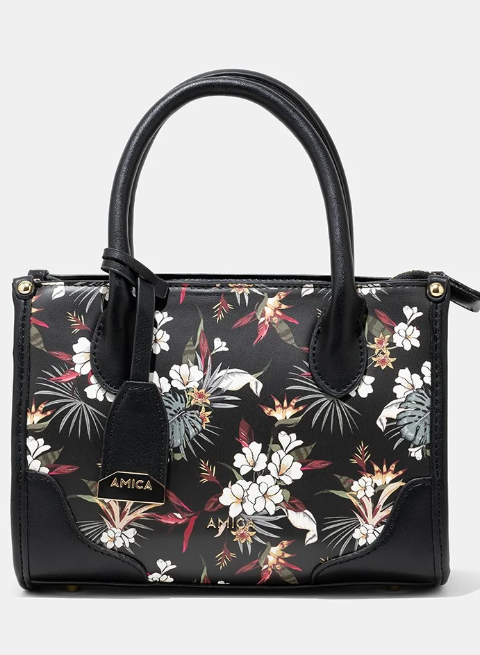 أميكا AMICA Fiori Medium Tote bag - Black Floral