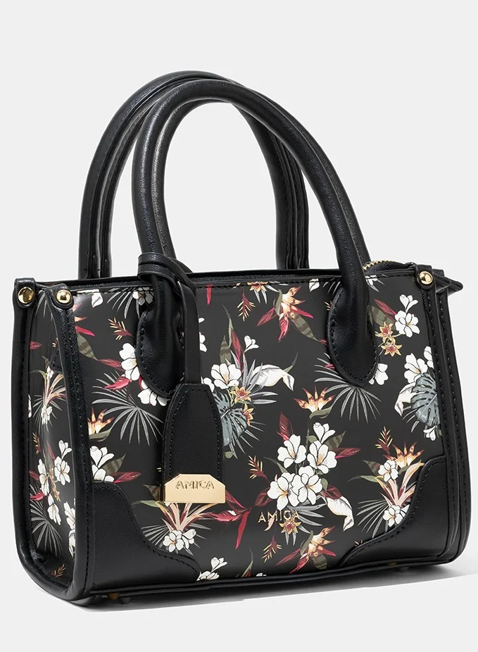 أميكا AMICA Fiori Medium Tote bag - Black Floral