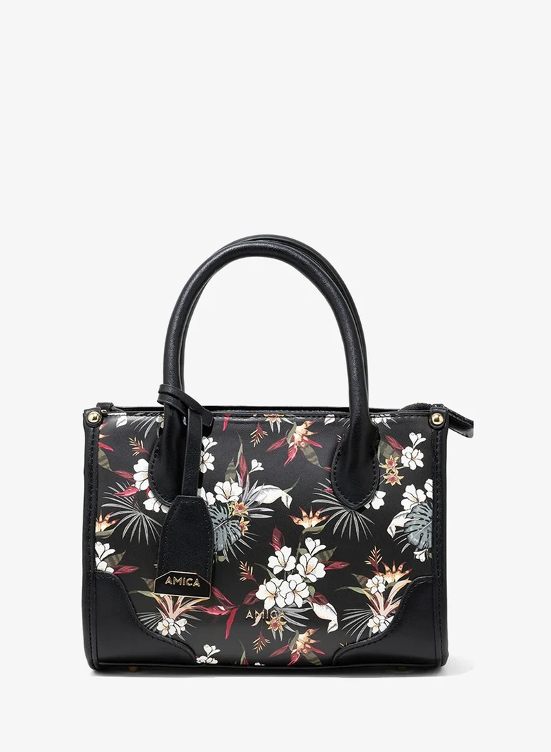 أميكا AMICA Fiori Medium Tote bag - Black Floral