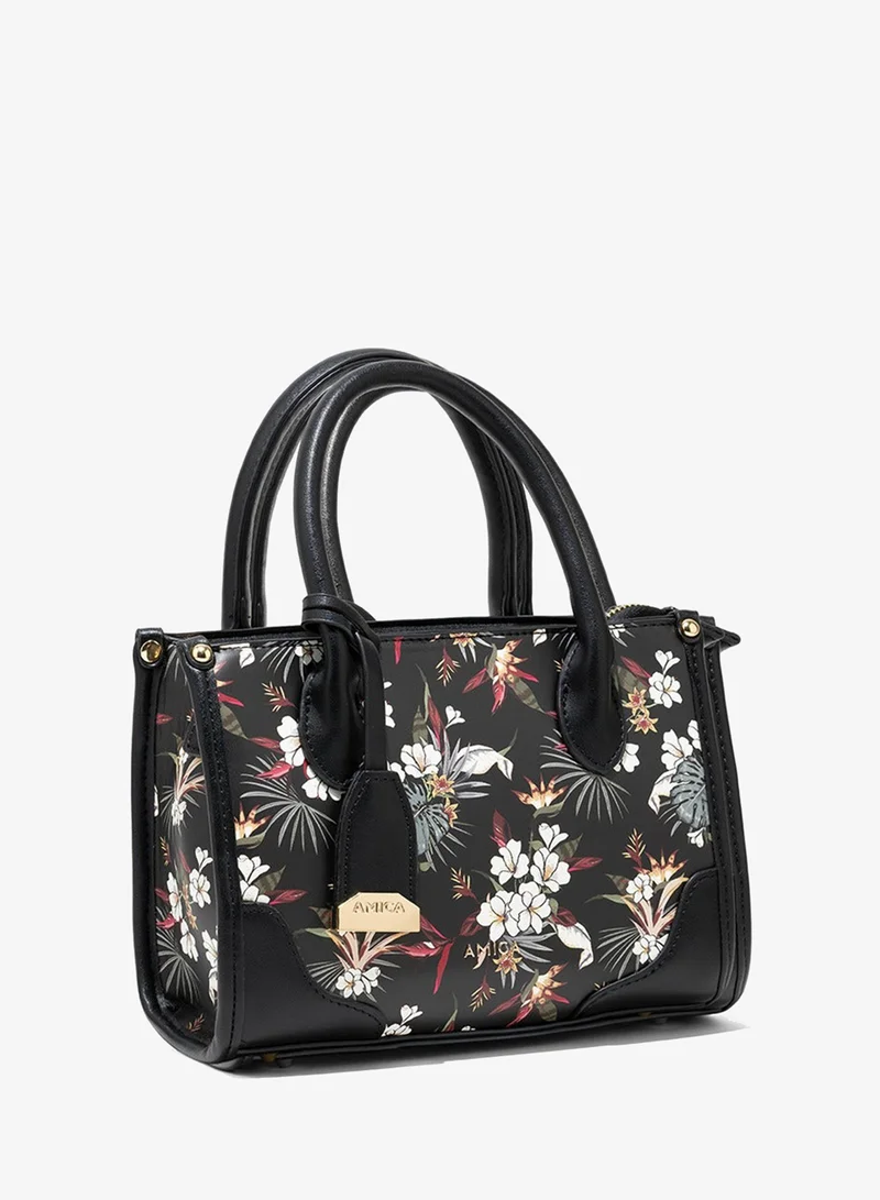 أميكا AMICA Fiori Medium Tote bag - Black Floral