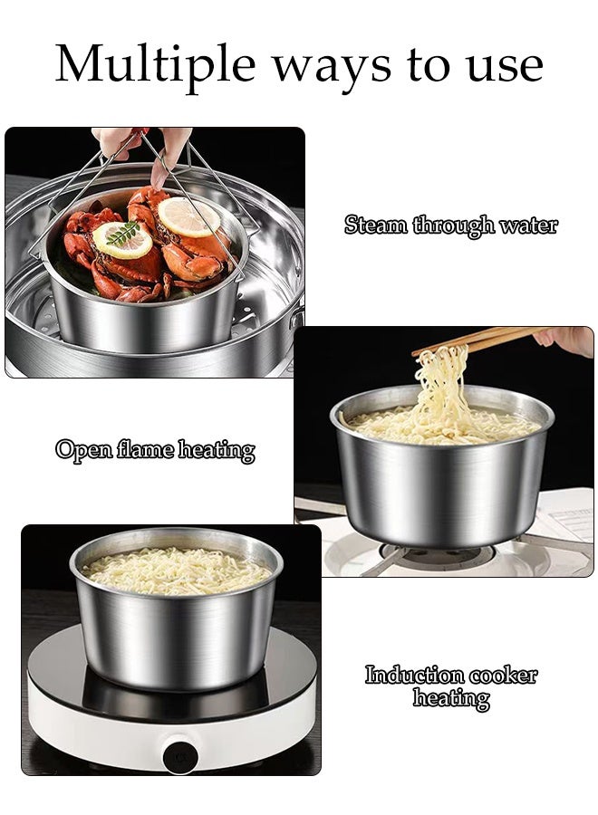 DUNISO Stainless Steel  Food Container Set， 5 Pieces in Sizes 400 ml, 600 ml, 1100 ml,2200 ml & 3500 ml , Reusable  Food Storage Bento Lunch Box for Picnic（Round） - Image 5