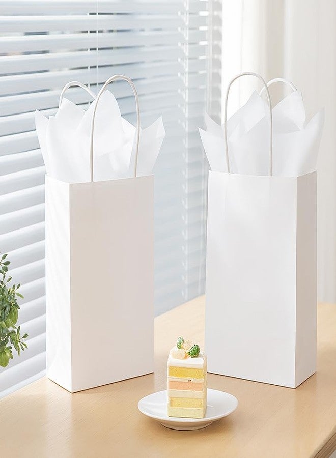 SUNCOLOR White Gift Bags, 24 Pack Small Kraft Paper Bags, 7.9 x 5.12 x 3.15 Inches, with Handles for Party Favors, Retail, Wedding, Valentine's Day, Birthday Treats - Image 4