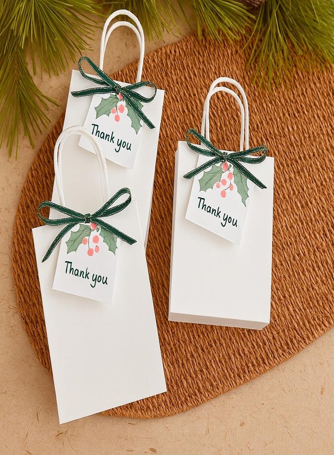 SUNCOLOR White Gift Bags, 24 Pack Small Kraft Paper Bags, 7.9 x 5.12 x 3.15 Inches, with Handles for Party Favors, Retail, Wedding, Valentine's Day, Birthday Treats - Image 5