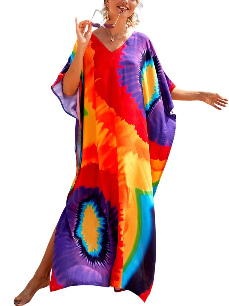 IMAGEKOPE Kaftan Dresses for Women Plus Size Bathing Suit Cover up Caftan Maxi Beach Dresses - Image 1