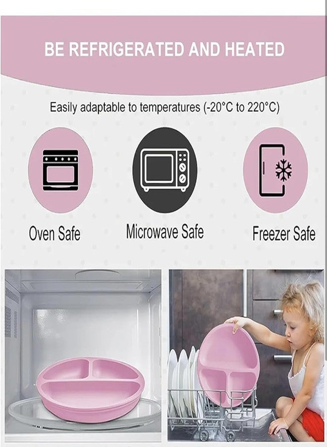 Richtots Premium Silicone Baby Feeding Set, Complete 8-Piece Baby Led Weaning Set | Baby Feeding Product,Suction Plate, Bowl,Cup, 2 Spoon, 2 Fork and Bib for Baby Sky Blue (Rose Pink) - Image 5