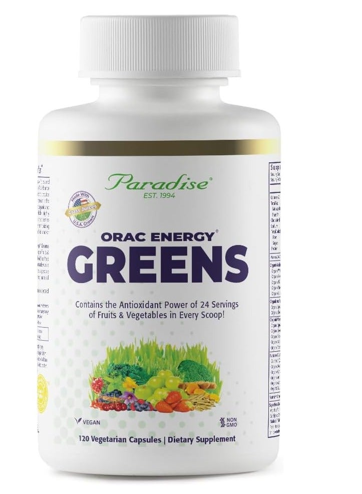 بارادايس هيربس كبسولات أوراك للطاقة، كبسولات غذائية فائقة، تحتوي على أكثر من 42 مكونًا عضويًا ومُنتجًا من مصادر برية، بالإضافة إلى البروبيوتيك والإنزيمات، 120 - Image 1