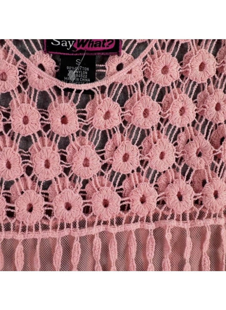 Generic - Sheer pink lace fringe string blouse - Image 1