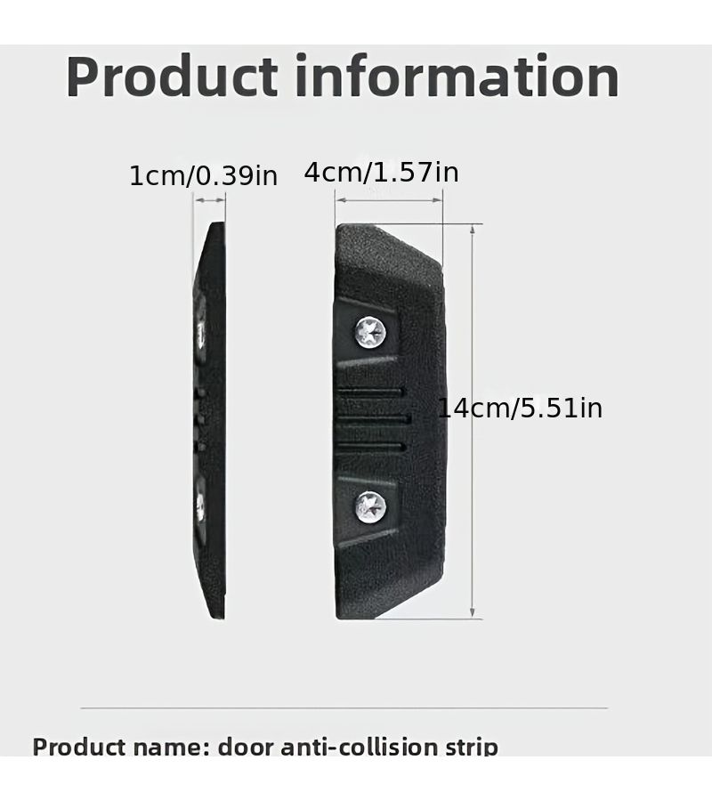 2pcs Black Anti Collision Strips For Off Road Vehicles Door Edge Protectors - Image 1
