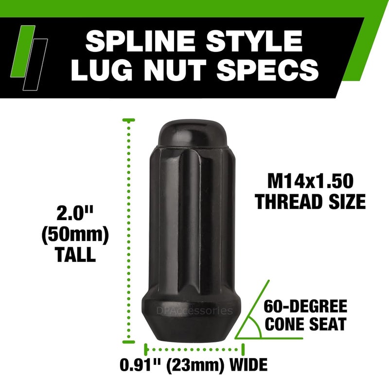 DPAccessories Black M14x1.50 Lug Nuts Set - Image 3