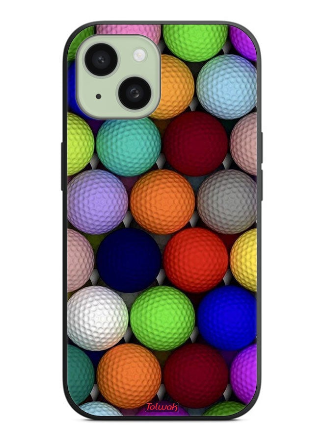 Tolwak Apple iPhone 15 Protective Case Cover Balls Abstract Art - Image 2