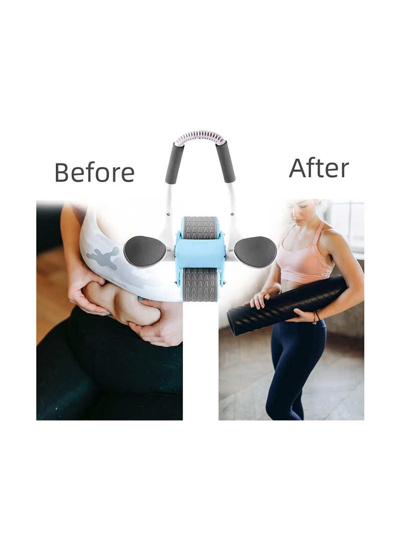Automatic Rebound Ab Abdominal Exercise Roller Wheel, with Elbow Support and Timer, Abs Roller Wheel Core Exercise Equipment, for Men Women