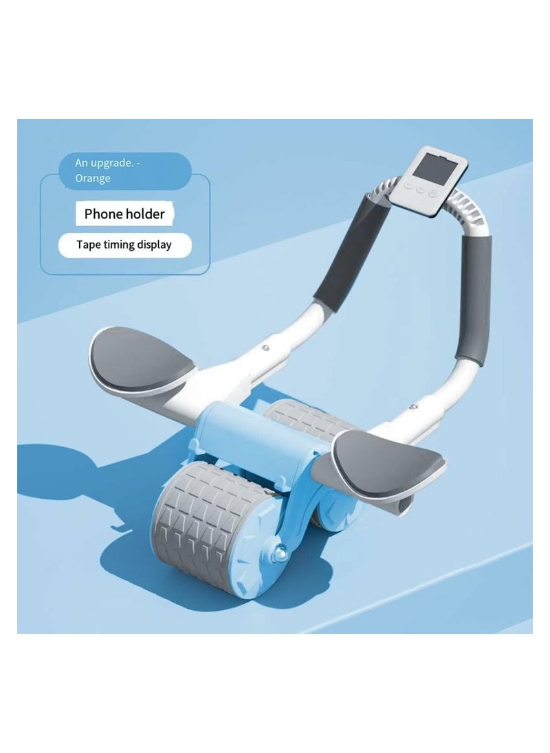 Automatic Rebound Ab Abdominal Exercise Roller Wheel, with Elbow Support and Timer, Abs Roller Wheel Core Exercise Equipment, for Men Women