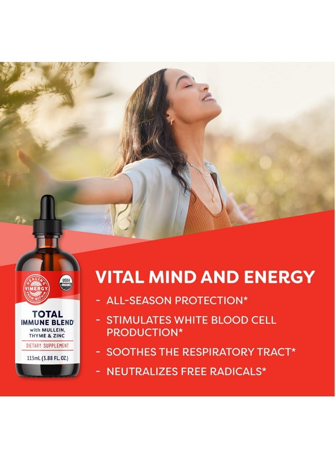 فيميرجي Vimergy Total Immune BlendTM*- دعم مناعي سريع الامتصاص - لجميع المواسم، قطرات الزنك والزعتر والخطمي - غير معدلة وراثيًا، نباتي، معتمد من وزارة الزراعة الأمريكية، 57 جرعة (115 مل)  - Image 2