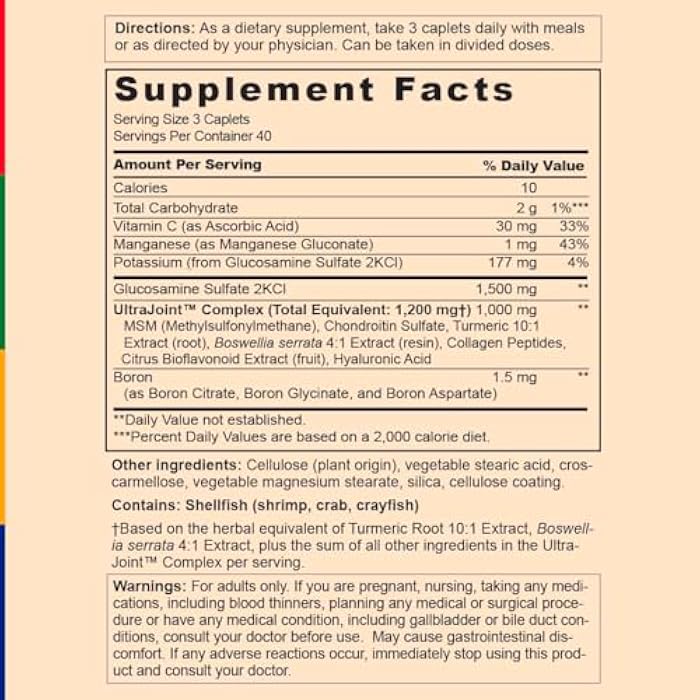 Stop Aging Now - Osteo XTS Glucosamine Chondroitin MSM Plus Turmeric Supplement with Boron - 120 Caplets - Image 4