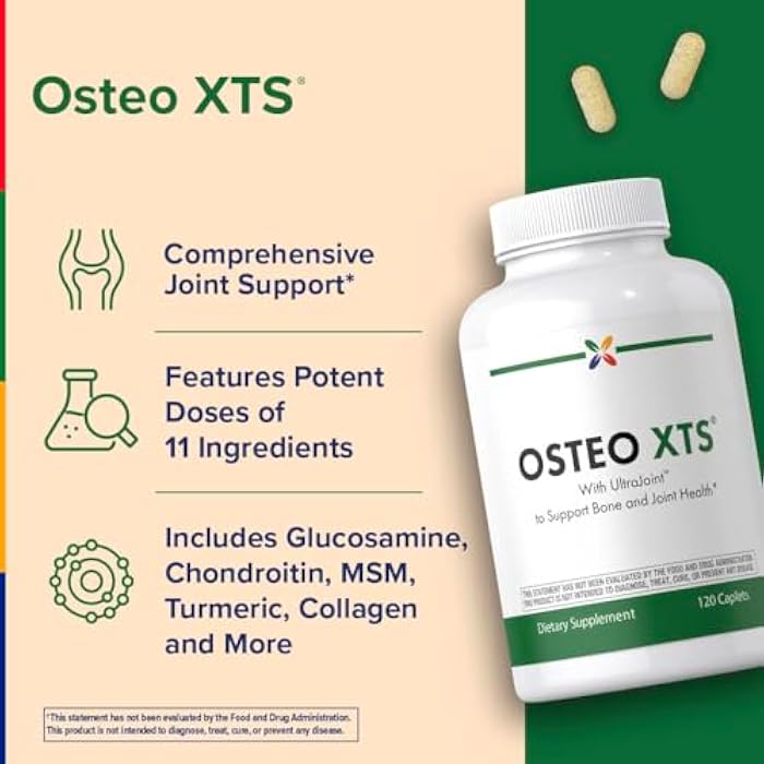 Stop Aging Now - Osteo XTS Glucosamine Chondroitin MSM Plus Turmeric Supplement with Boron - 120 Caplets - Image 3