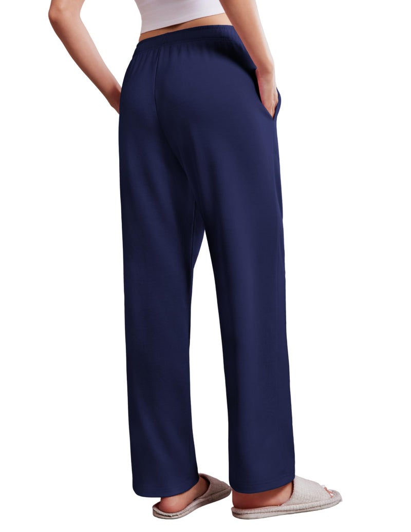 Deyeek Womens Tearaway Pants After Hip Knee Surgery Breakaway Pants Disabled Elderly Bedridden Cotton Sweatpants with Pockets Navy - Image 2