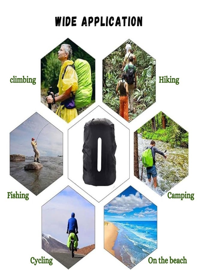 MUTMAIN Reflective Bag Cover Waterproof 25L to 35L PU Coated Rain Cover for Backpack with Buckle & Storage Pouch, Dust Proof School Bag, Laptop Bag, Office Bag Cover (Reflective Black, 25L to 35L) - Image 4