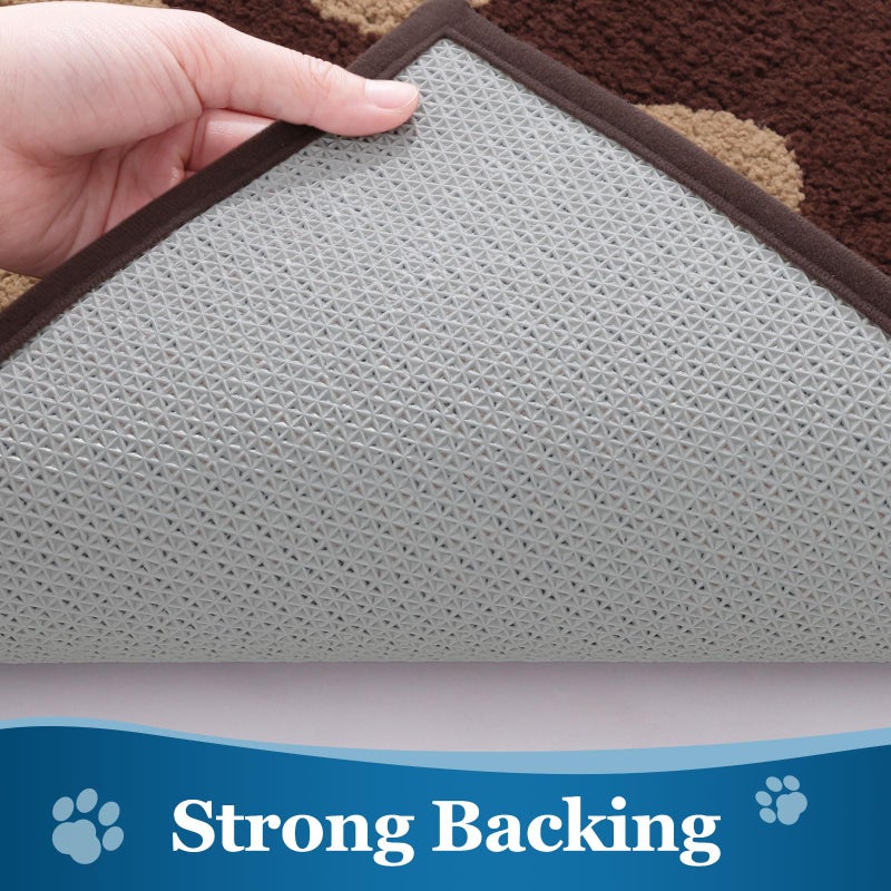 Buganda Dog Door Mat for Muddy Paws  Absorbent Dirt Trapper Washable Indoor Door Mat  Non Slip Low-Profile Mud Mat for Dogs  Front Entrance Door Mat for Inside Floor (59x24 Inches  Brown) - Image 4
