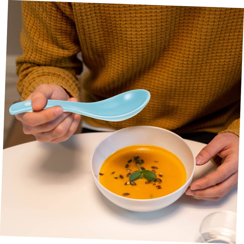Japanese Style Ceramic Soup Spoons Set of 3 Multipurpose Tableware Easy to Clean - Image 3