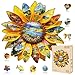 Jollitot Wooden Sunflower Puzzles Adults Flower Shaped Wood Puzzle 245 Pieces Oil Painting Puzzles Christmas Holliday Birthday Gifts for Women Men 134 131in - Image 2