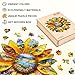 Jollitot Wooden Sunflower Puzzles Adults Flower Shaped Wood Puzzle 245 Pieces Oil Painting Puzzles Christmas Holliday Birthday Gifts for Women Men 134 131in - Image 4