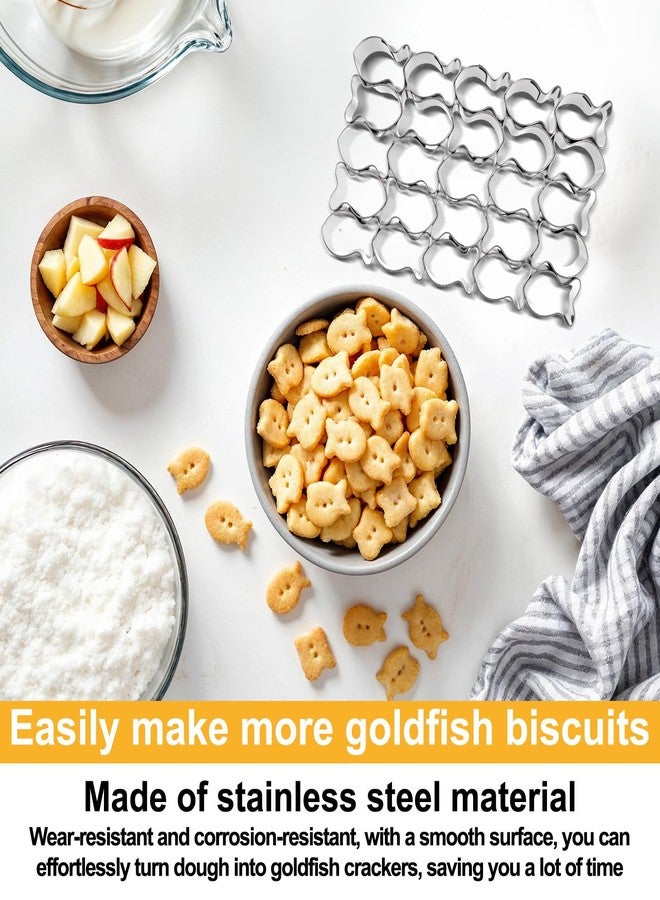 Thrymme Goldfish Molds for Crackers, 25 Cavity Mini Goldfish Cracker Cutter with Cleaning Brush, Stainless Steel Gold Fish Shaped Cutter for Non-Stick Dough, DIY Baking, Kids Parties & Clay DIY - Image 5