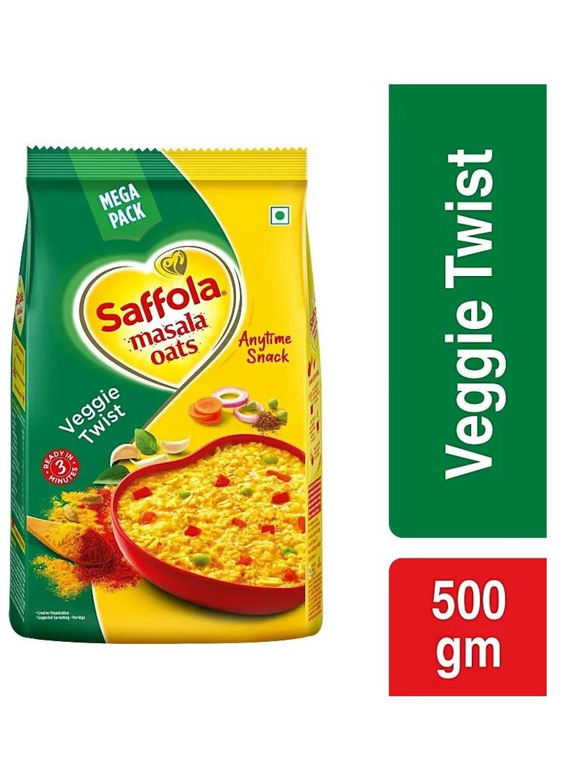 Saffola Masala Oats Veggie Twist 500g - Image 2